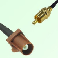 FAKRA SMB F 8011 brown Male Plug to RCA Male Plug Cable