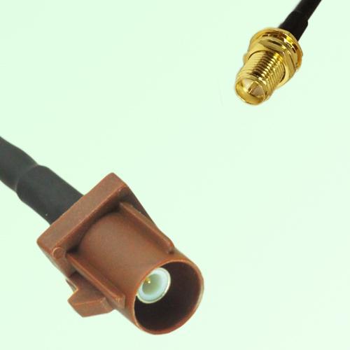 FAKRA SMB F 8011 brown Male Plug to RP SMA Bulkhead Female Jack Cable
