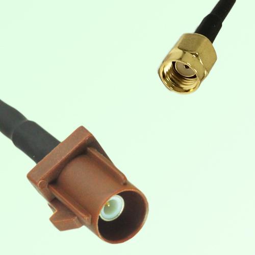 FAKRA SMB F 8011 brown Male Plug to RP SMA Male Plug Cable
