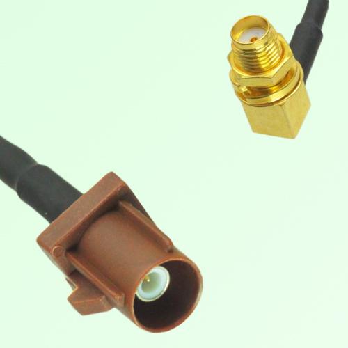 FAKRA SMB F 8011 brown Male Plug to SMA Bulkhead Female Jack RA Cable