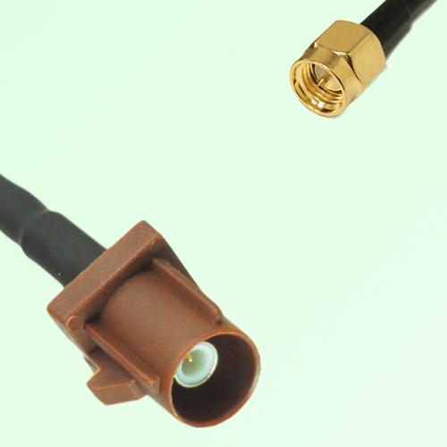 FAKRA SMB F 8011 brown Male Plug to SMA Male Plug Cable