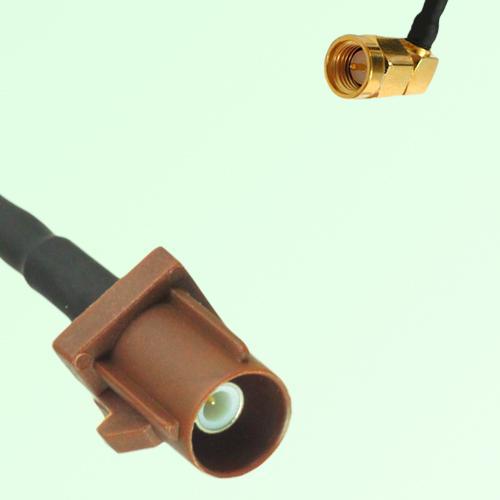 FAKRA SMB F 8011 brown Male Plug to SMA Male Plug Right Angle Cable