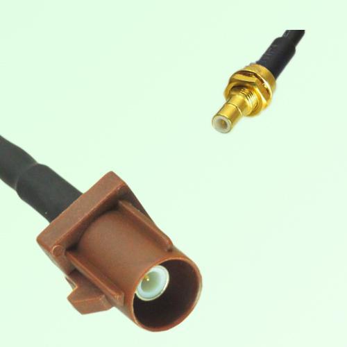 FAKRA SMB F 8011 brown Male Plug to SMB Bulkhead Male Plug Cable