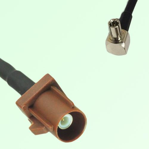 FAKRA SMB F 8011 brown Male Plug to TS9 Male Plug Right Angle Cable