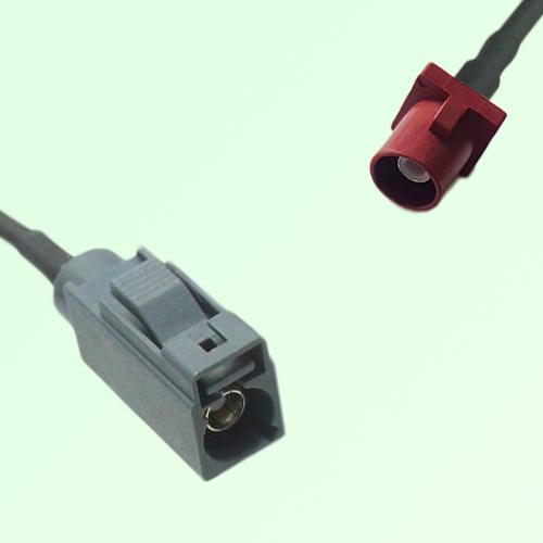 FAKRA SMB G 7031 grey Female Jack to L 3002 carmin red Male Plug Cable