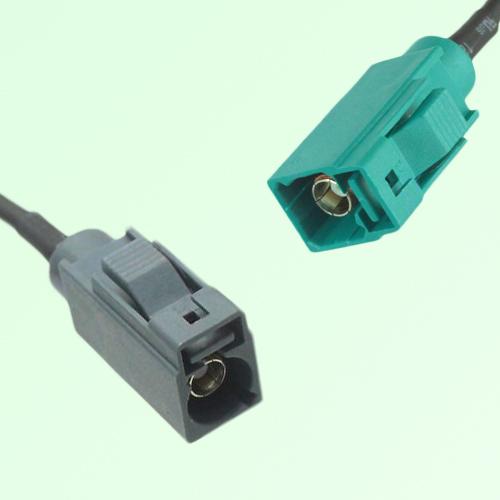 FAKRA SMB G 7031 grey Female Jack to Z 5021 Water Blue Female Cable