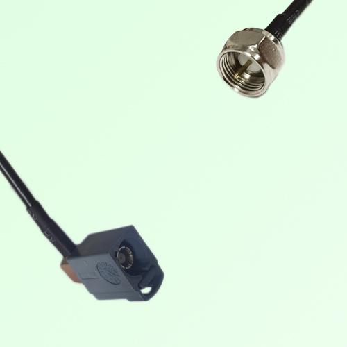 FAKRA SMB G 7031 grey Female Jack Right Angle to F Male Plug Cable