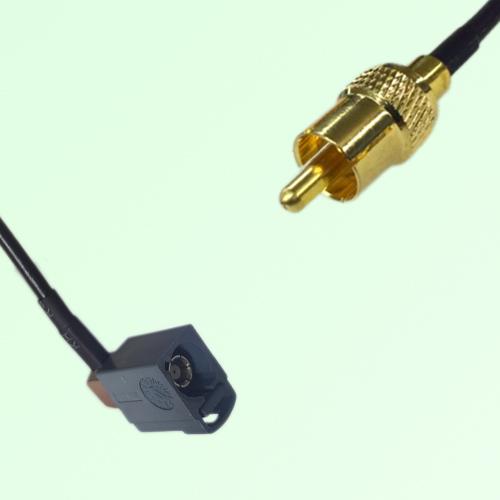 FAKRA SMB G 7031 grey Female Jack Right Angle to RCA Male Plug Cable