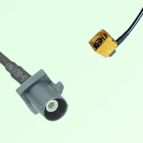 FAKRA SMB G 7031 grey Male Plug to K 1027 Curry Female Jack RA Cable