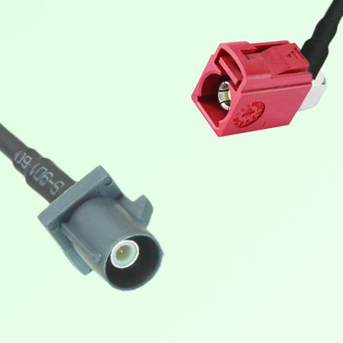 FAKRA SMB G 7031 grey Male to L 3002 carmin red Female RA Cable