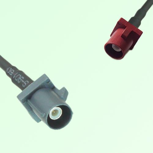 FAKRA SMB G 7031 grey Male Plug to L 3002 carmin red Male Plug Cable