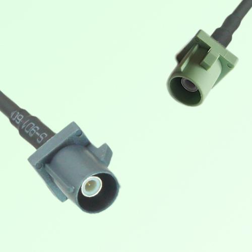 FAKRA SMB G 7031 grey Male Plug to N 6019 pastel green Male Plug Cable