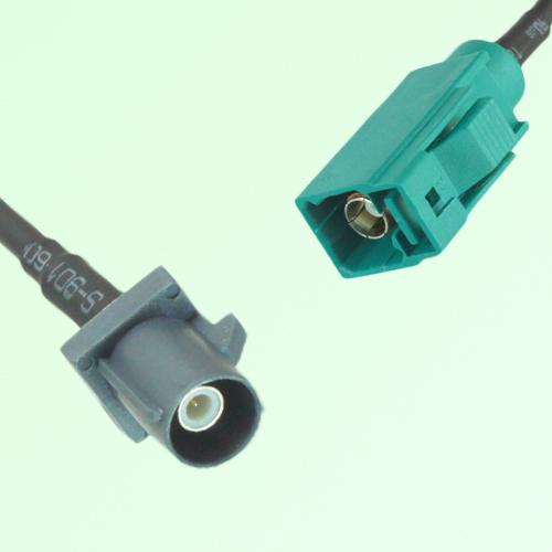 FAKRA SMB G 7031 grey Male Plug to Z 5021 Water Blue Female Jack Cable