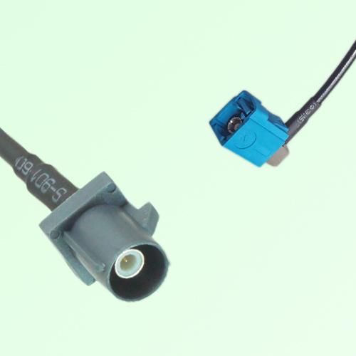 FAKRA SMB G 7031 grey Male to Z 5021 Water Blue Female RA Cable