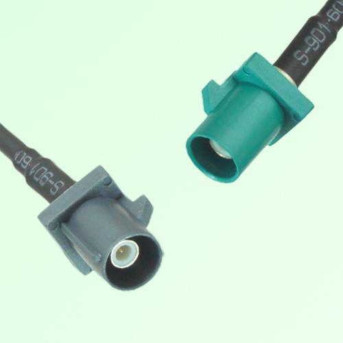 FAKRA SMB G 7031 grey Male Plug to Z 5021 Water Blue Male Plug Cable