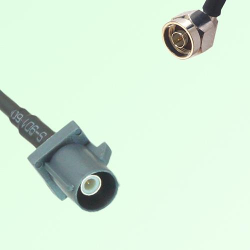 FAKRA SMB G 7031 grey Male Plug to N Male Plug Right Angle Cable