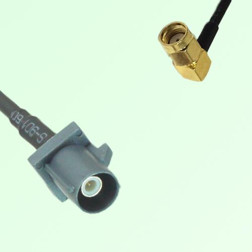 FAKRA SMB G 7031 grey Male Plug to RP SMA Male Plug Right Angle Cable
