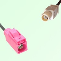 FAKRA SMB H 4003 violet Female Jack to I 1001 beige Male Plug Cable