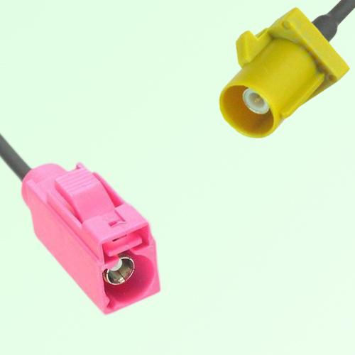 FAKRA SMB H 4003 violet Female Jack to K 1027 Curry Male Plug Cable