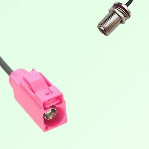 FAKRA SMB H 4003 violet Female Jack to N Bulkhead Female Jack Cable