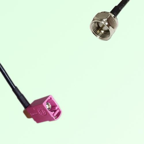 FAKRA SMB H 4003 violet Female Jack Right Angle to F Male Plug Cable FAKRA SMB H 4003 violet Female Jack Right Angle to F Male Plug Cable