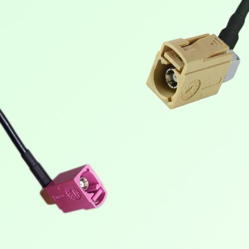 FAKRA SMB H 4003 violet Female Jack RA to I 1001 beige Female RA Cable