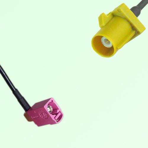 FAKRA SMB H 4003 violet Female Jack RA to K 1027 Curry Male Plug Cable