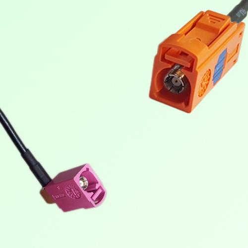 FAKRA SMB H 4003 violet Female RA to M 2003 pastel orange Female Cable
