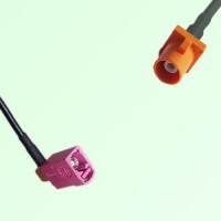 FAKRA SMB H 4003 violet Female RA to M 2003 pastel orange Male Cable