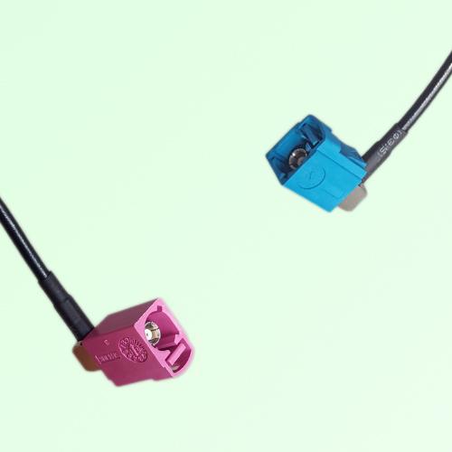 FAKRA SMB H 4003 violet Female RA to Z 5021 Water Blue Female RA Cable