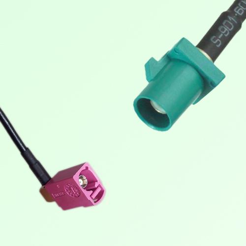 FAKRA SMB H 4003 violet Female Jack RA to Z 5021 Water Blue Male Cable