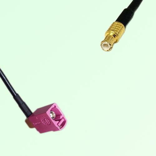 FAKRA SMB H 4003 violet Female Jack Right Angle to MCX Male Plug Cable