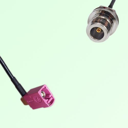 FAKRA SMB H 4003 violet Female RA to N Front Mount Bulkhead Female Cable