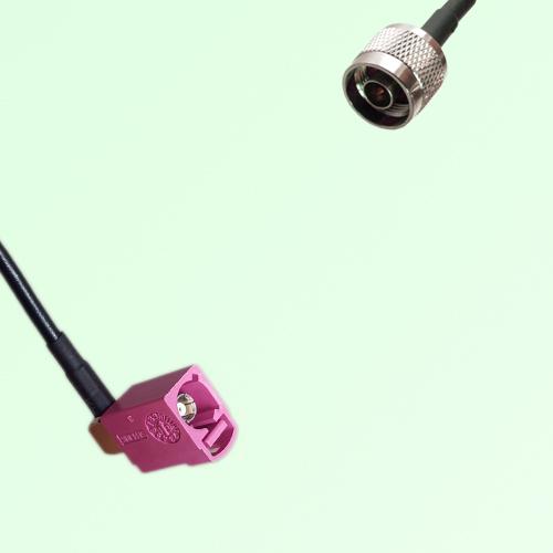 FAKRA SMB H 4003 violet Female Jack Right Angle to N Male Plug Cable
