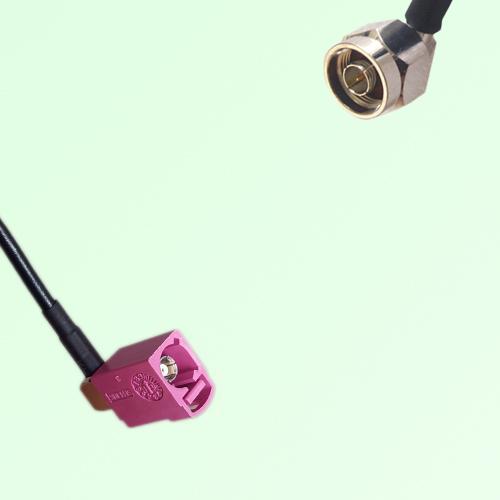 FAKRA SMB H 4003 violet Female Jack RA to N Male Plug RA Cable