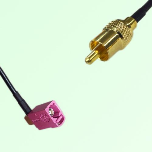 FAKRA SMB H 4003 violet Female Jack Right Angle to RCA Male Plug Cable