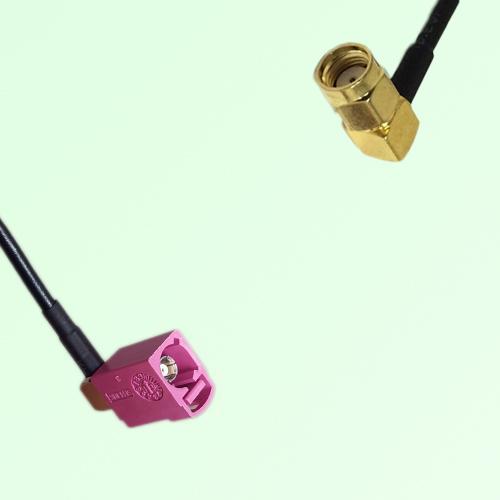 FAKRA SMB H 4003 violet Female Jack RA to RP SMA Male Plug RA Cable