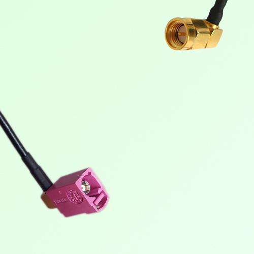 FAKRA SMB H 4003 violet Female Jack RA to SMA Male Plug RA Cable