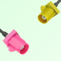 FAKRA SMB H 4003 violet Male Plug to K 1027 Curry Male Plug Cable