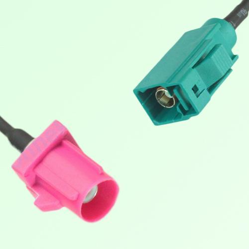 FAKRA SMB H 4003 violet Male Plug to Z 5021 Water Blue Female Cable