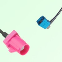 FAKRA SMB H 4003 violet Male to Z 5021 Water Blue Female RA Cable FAKRA SMB H 4003 violet Male to Z 5021 Water Blue Female RA Cable