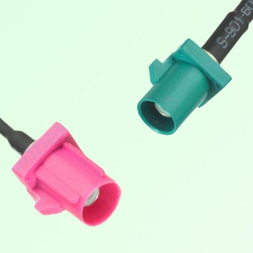 FAKRA SMB H 4003 violet Male Plug to Z 5021 Water Blue Male Plug Cable