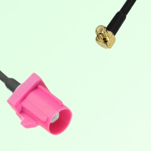 FAKRA SMB H 4003 violet Male Plug to MCX Male Plug Right Angle Cable