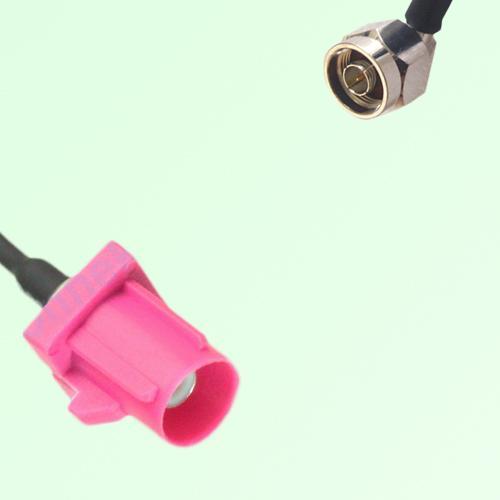 FAKRA SMB H 4003 violet Male Plug to N Male Plug Right Angle Cable