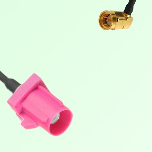 FAKRA SMB H 4003 violet Male Plug to SMA Male Plug Right Angle Cable
