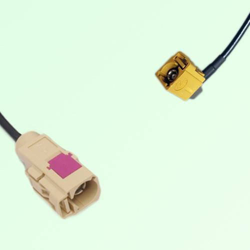 FAKRA SMB I 1001 beige Female Jack to K 1027 Curry Female RA Cable FAKRA SMB I 1001 beige Female Jack to K 1027 Curry Female RA Cable