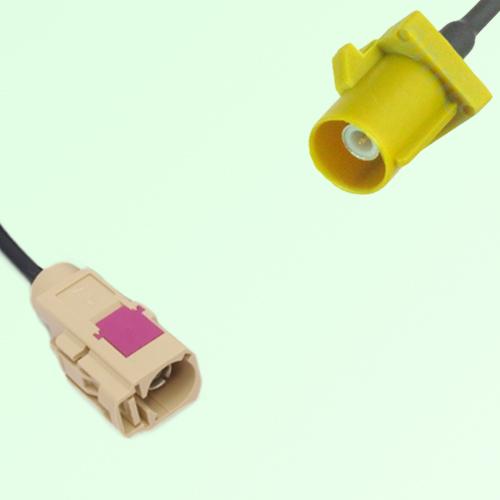 FAKRA SMB I 1001 beige Female Jack to K 1027 Curry Male Plug Cable