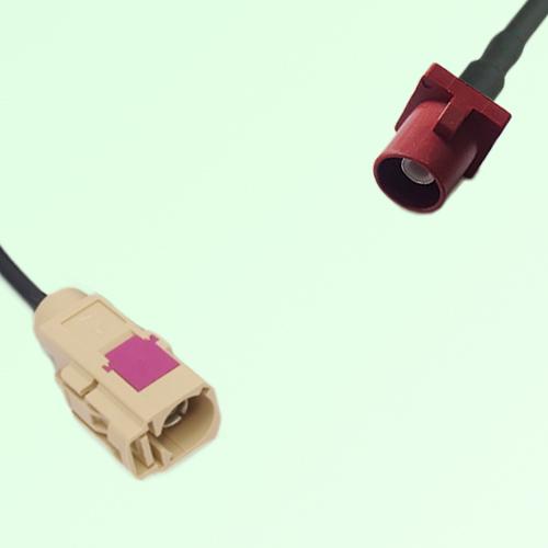 FAKRA SMB I 1001 beige Female Jack to L 3002 carmin red Male Cable