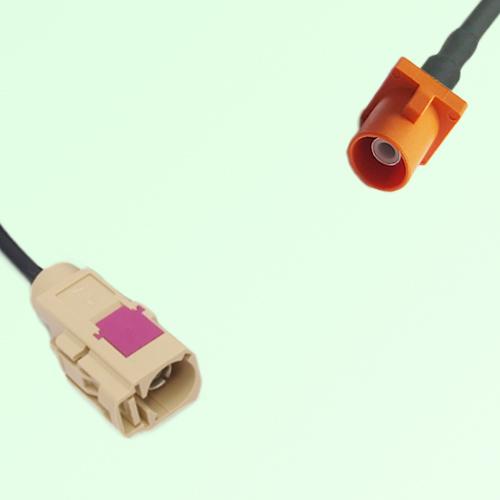 FAKRA SMB I 1001 beige Female Jack to M 2003 pastel orange Male Cable