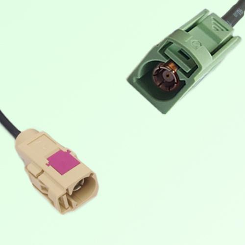 FAKRA SMB I 1001 beige Female Jack to N 6019 pastel green Female Cable FAKRA SMB I 1001 beige Female Jack to N 6019 pastel green Female Cable